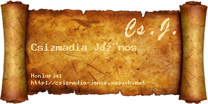 Csizmadia János névjegykártya