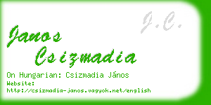 janos csizmadia business card